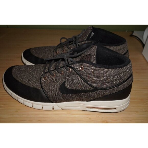 Nike SB Stefan Janoski Max Mid - Tweed Black/Brown - Size 13 - Rare Skate Shoes - Picture 7 of 16